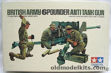 Tamiya 1/35 British Army 6 Pound Anti-Tank Gun, MM105 -225 plastic model kit